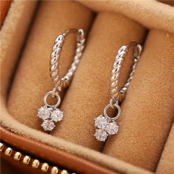 5 Pairs Gold Silver Huggies Hoop Earrings Set for Women Girls Small Dangle - Picture 5 of 7